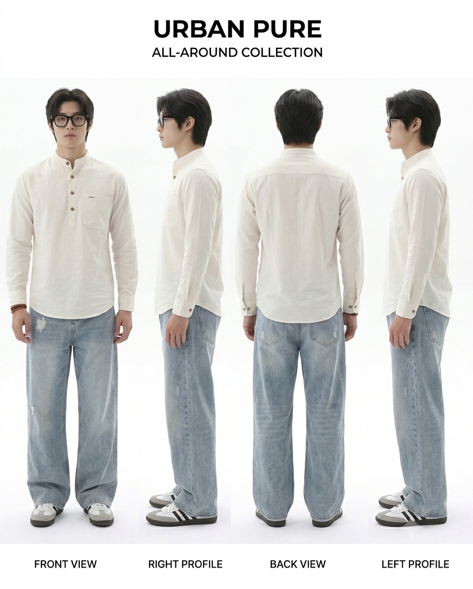 Elan Ivory Half Kurta
